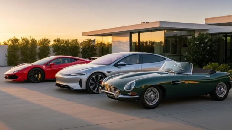 Cars parked outside villa