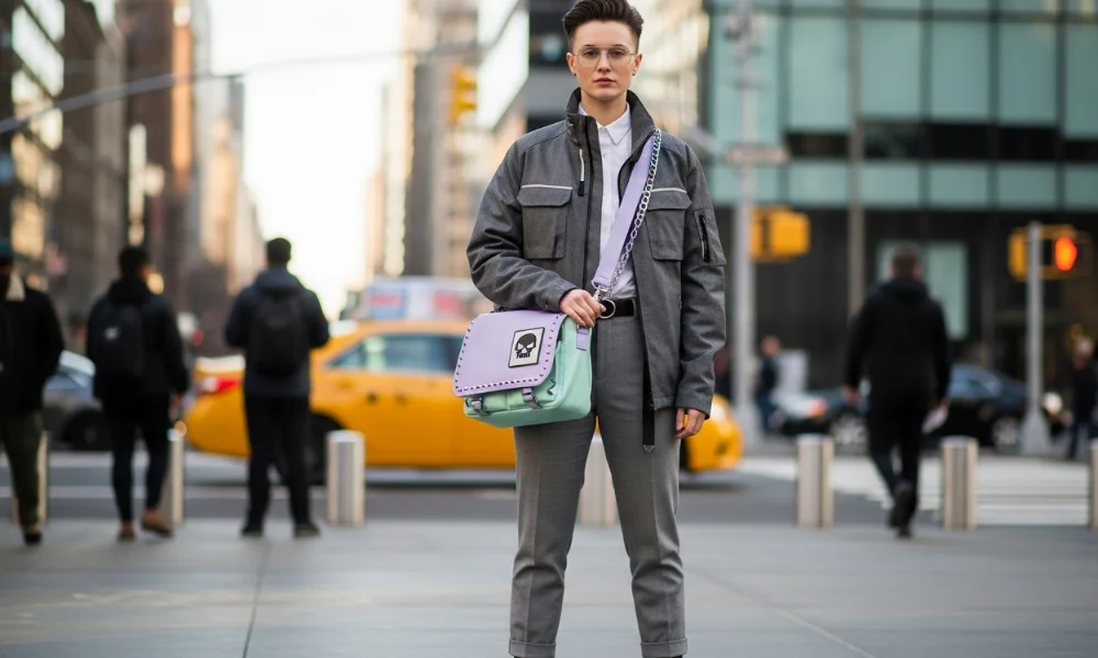 City fashion with pastel punk accents