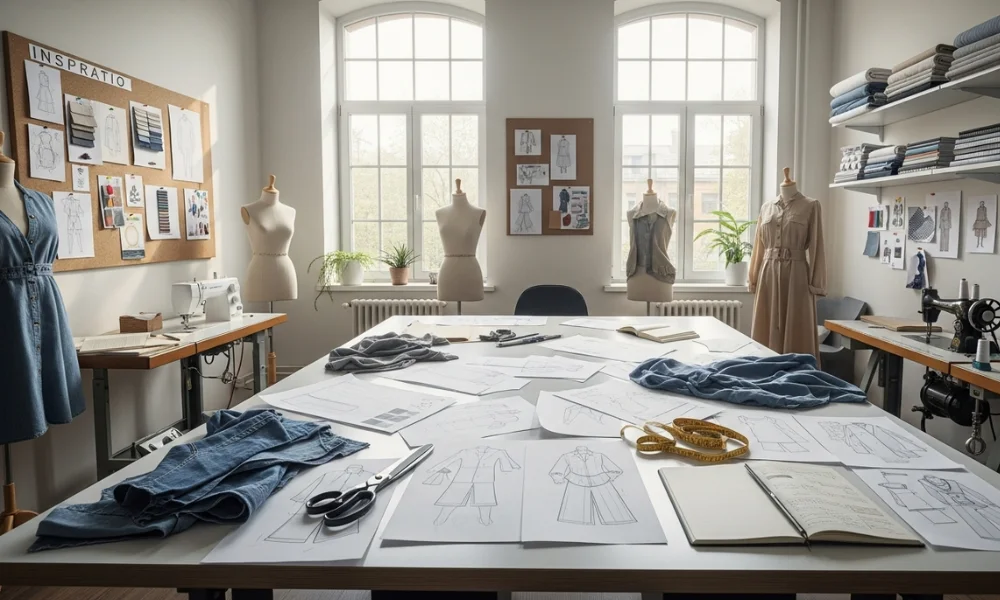 Fashion design studio workspace