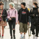 Group in diverse subculture fashion