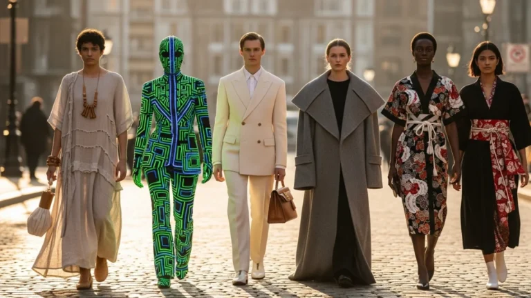 International fashion trends on runway with diverse models