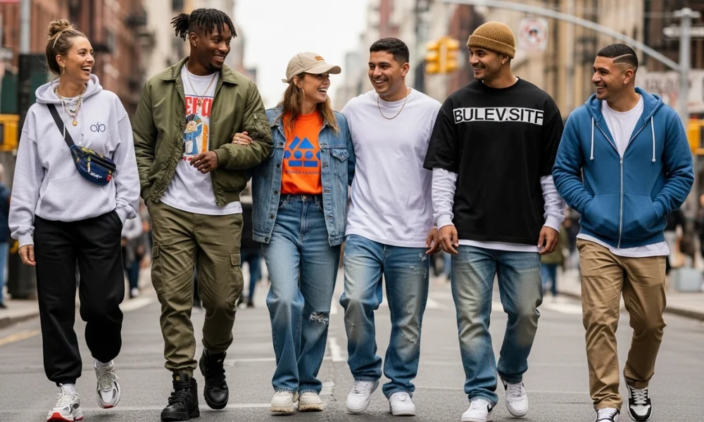 Trendy 2025 streetwear with relaxed comfort style