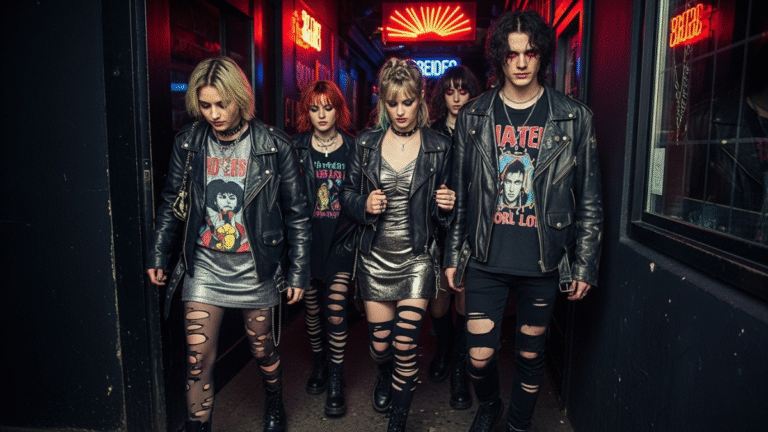 Indie sleaze 2025 gritty glam street style