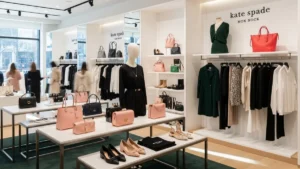 Chic and elegant boutique interior with handbags
