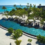Tropical beachside pool