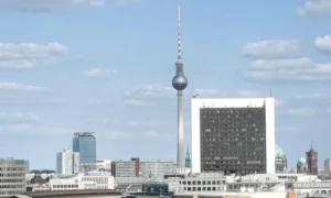 Berlin cityscape with TV Tower and buildings