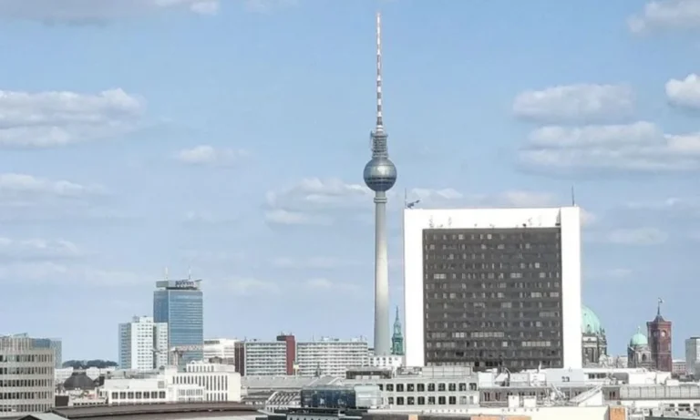 Berlin cityscape with TV Tower and buildings