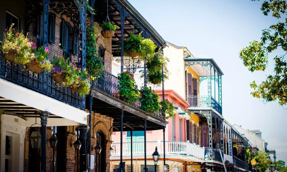 new orleans balconies with flowers and plants