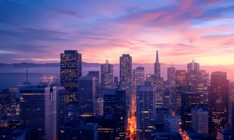 San Francisco skyline at sunset