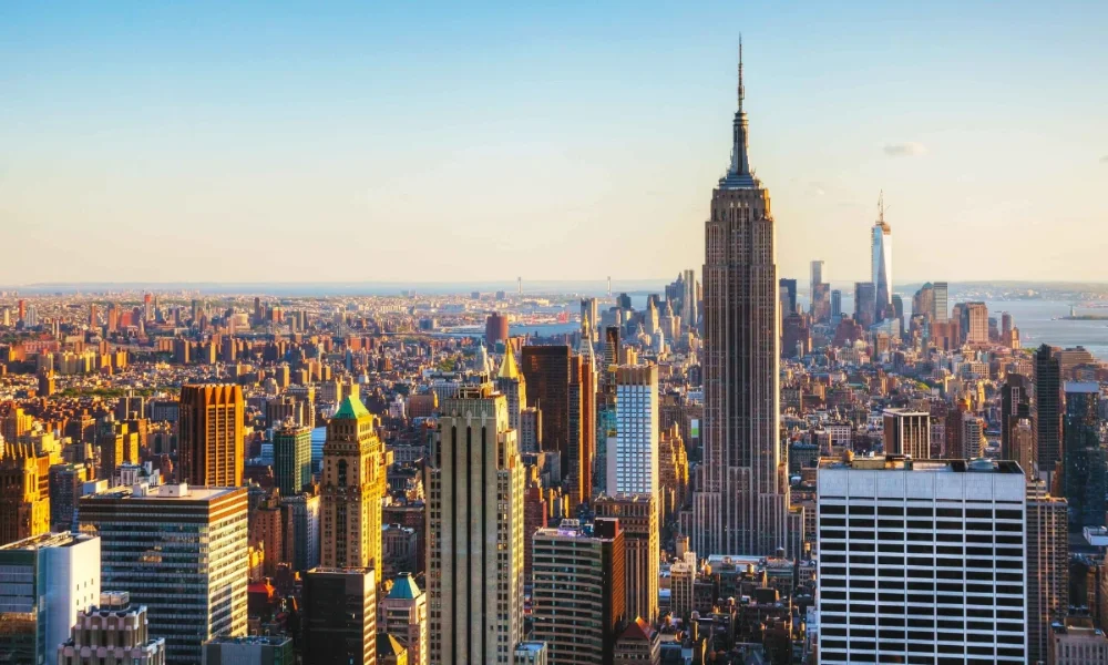 NYC skyline, Empire State Building prominent
