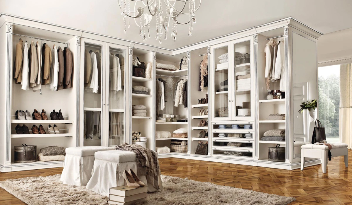Elegant white wardrobe closet
