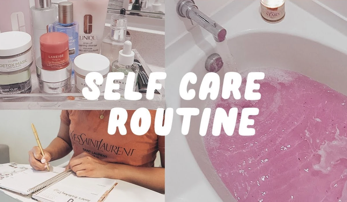 Self-care routine collage