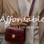 Woman with red handbag
