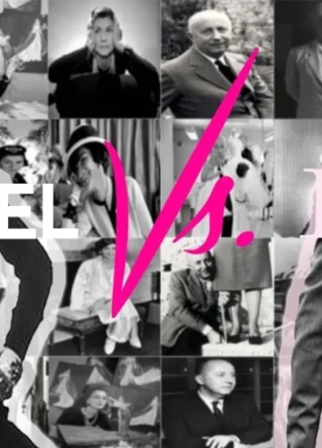 Chanel vs. Dior collage, black and white`