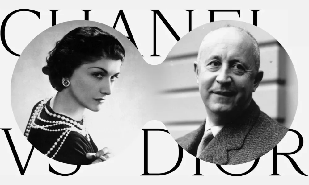 Coco Chanel and Christian Dior portraits