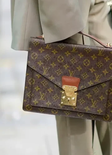 Louis Vuitton monogram briefcase with gold clasp