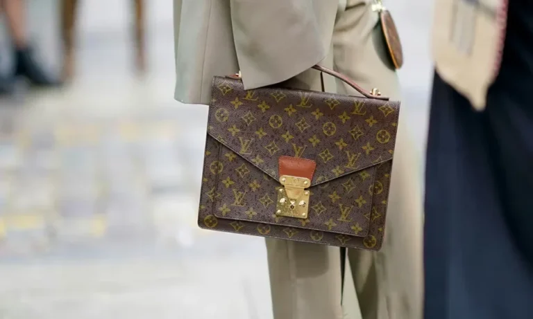 Louis Vuitton monogram briefcase with gold clasp