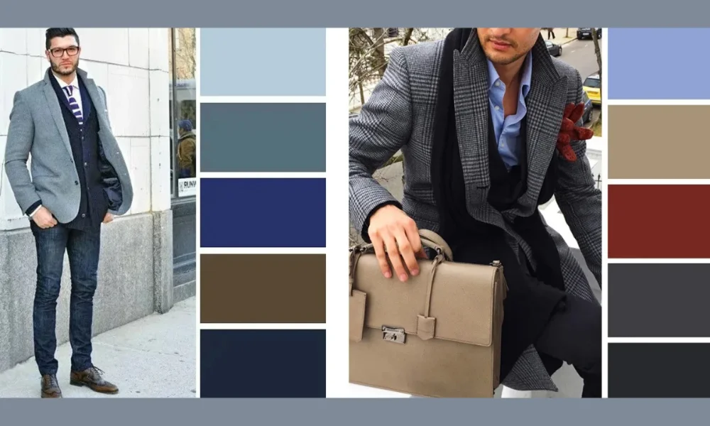 Men's fashion with color palettes