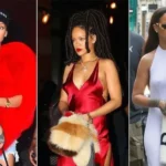 Rihanna in 3 different outfits