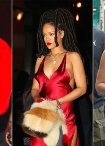 Rihanna in 3 different outfits