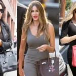 Three women with designer handbags