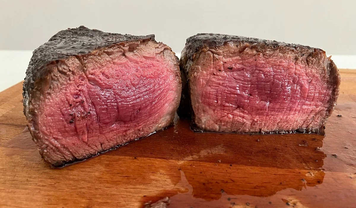 Steak doneness comparison scale from rare to well done with temperature scales