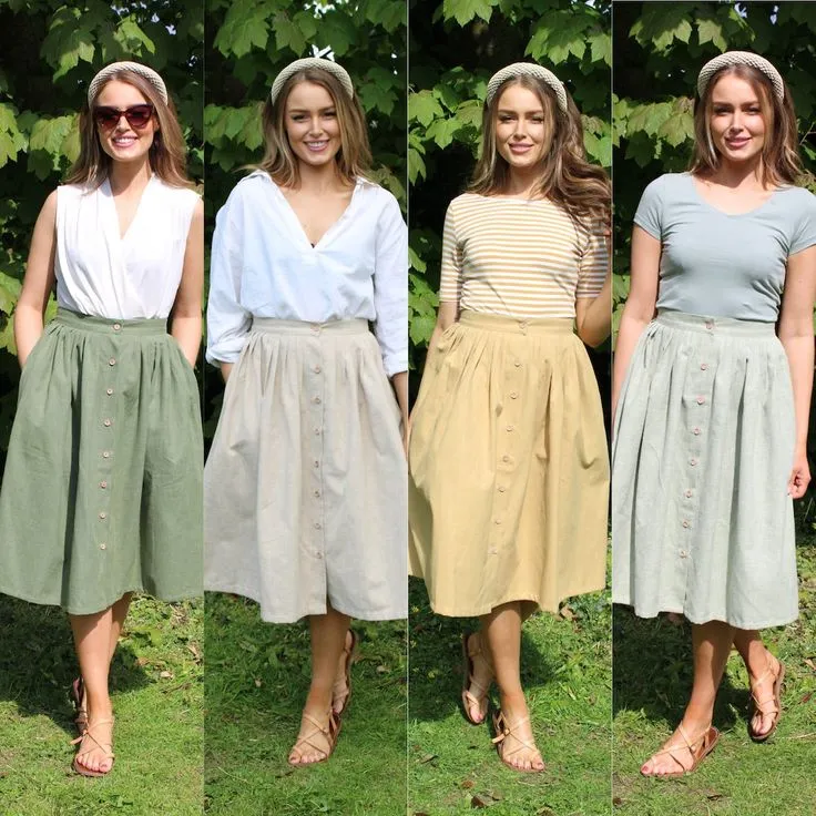 Elegant midi skirt styling combinations for women