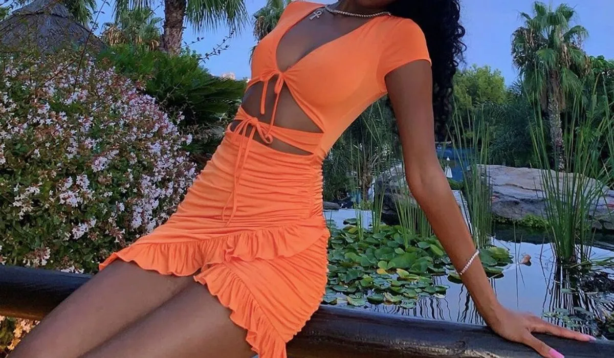 Vibrant orange dress for warm weather fashion