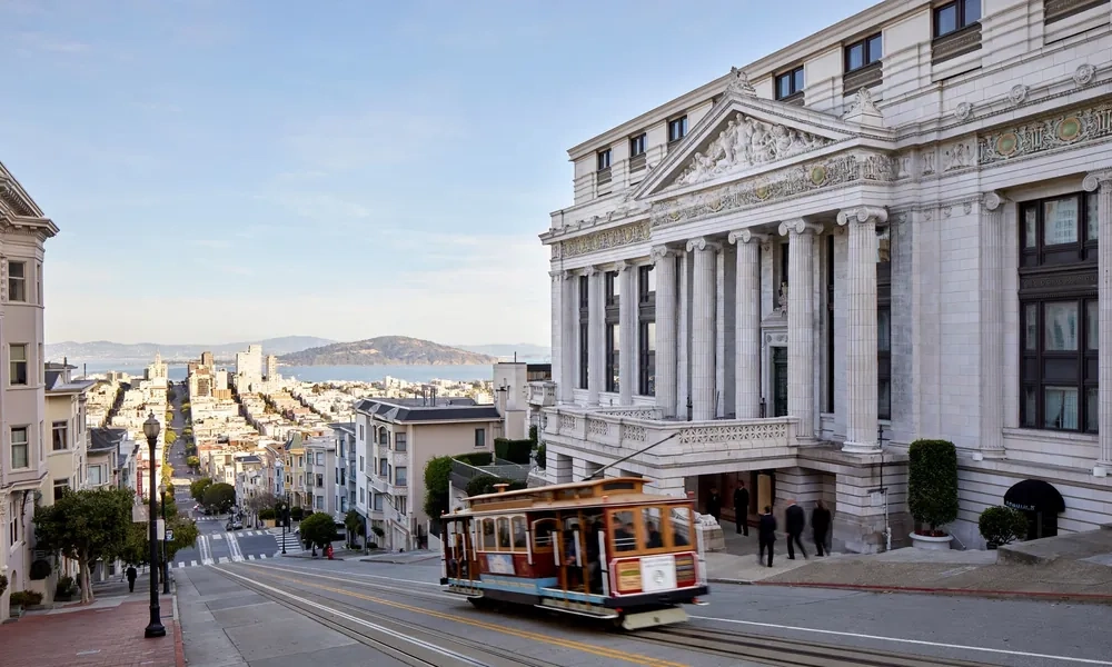 The Ritz-Carlton San Francisco luxury hotel historic facade in Nob Hill
