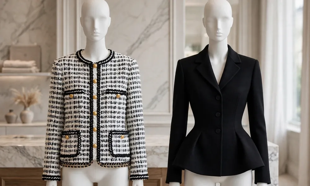 Chanel vs Dior】 Bar Jacket comparison side by side on mannequins