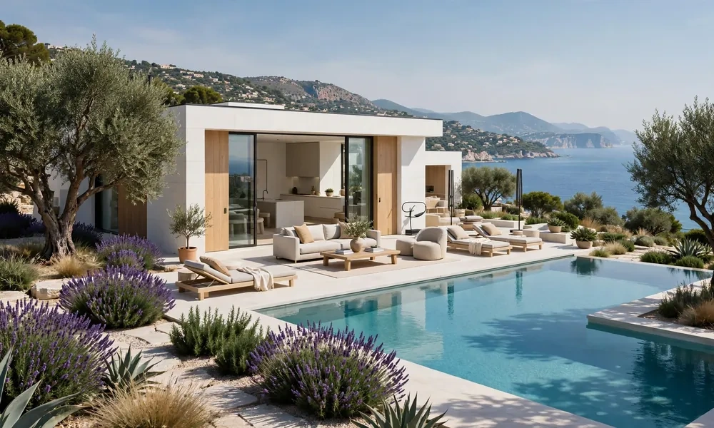 Modern contemporary luxury villa in Saint-Tropez with infinity pool