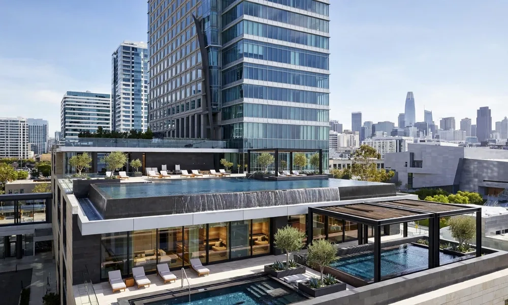 The St. Regis San Francisco luxury rooftop infinity pool overlooking skyline