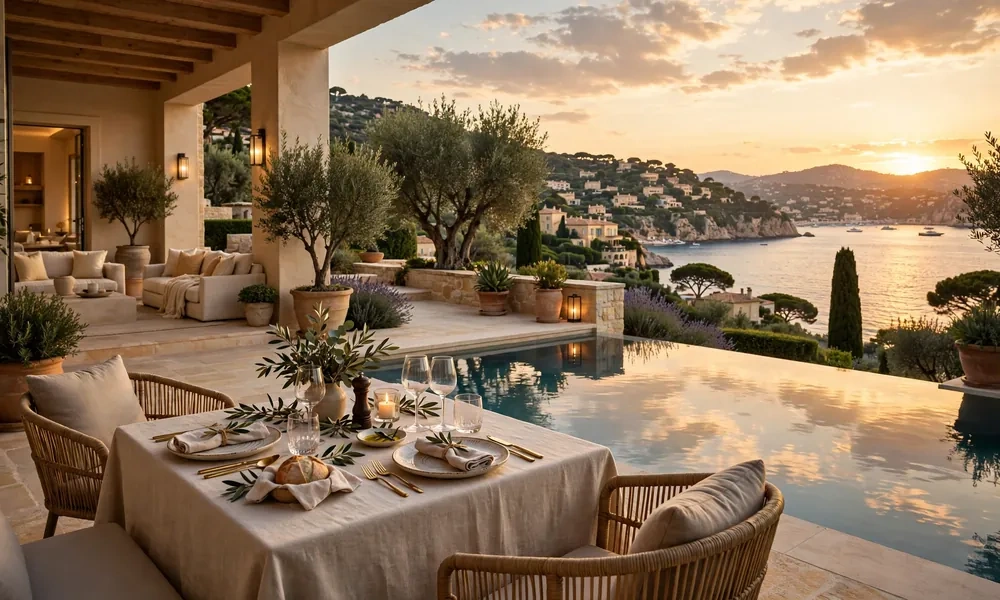 Luxury sea-view villa in Saint-Tropez with terrace overlooking Mediterranean sea