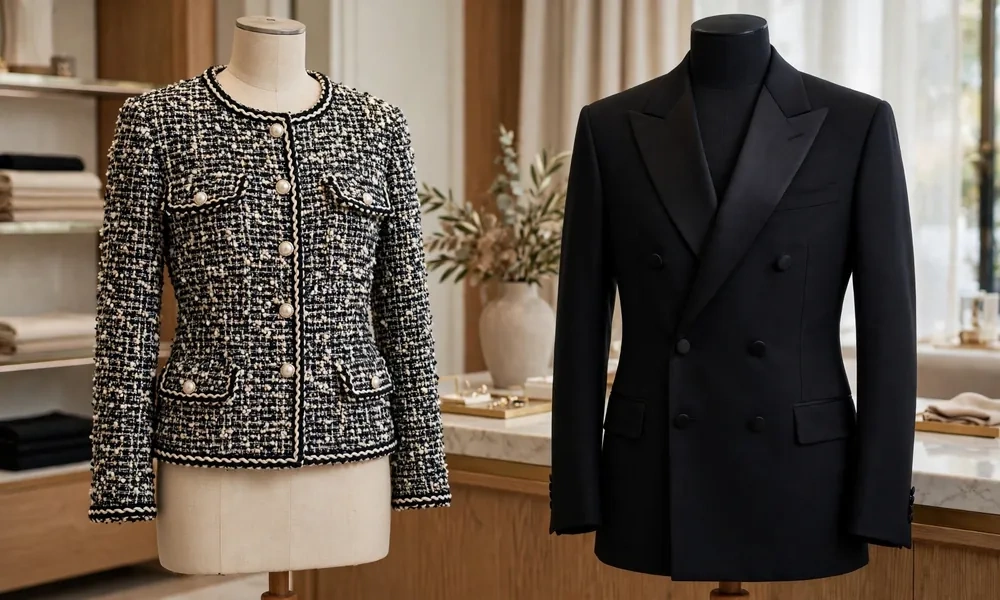 Chanel tweed jacket vs Saint Laurent】 tuxedo blazer comparison
