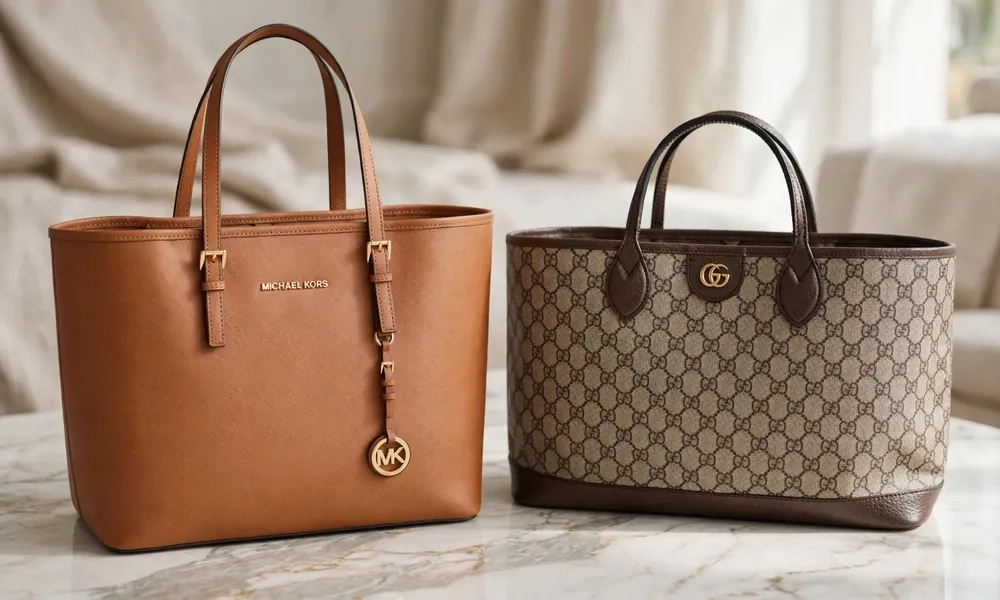 Michael Kors vs Gucci handbag comparison accessible vs heritage luxury