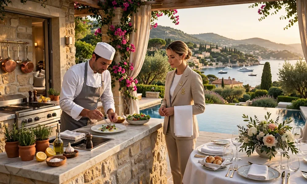 Private chef and concierge service in luxury Saint-Tropez villa with sea view