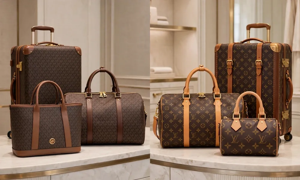 Michael Kors vs Louis Vuitton monogram luggage and handbags comparison