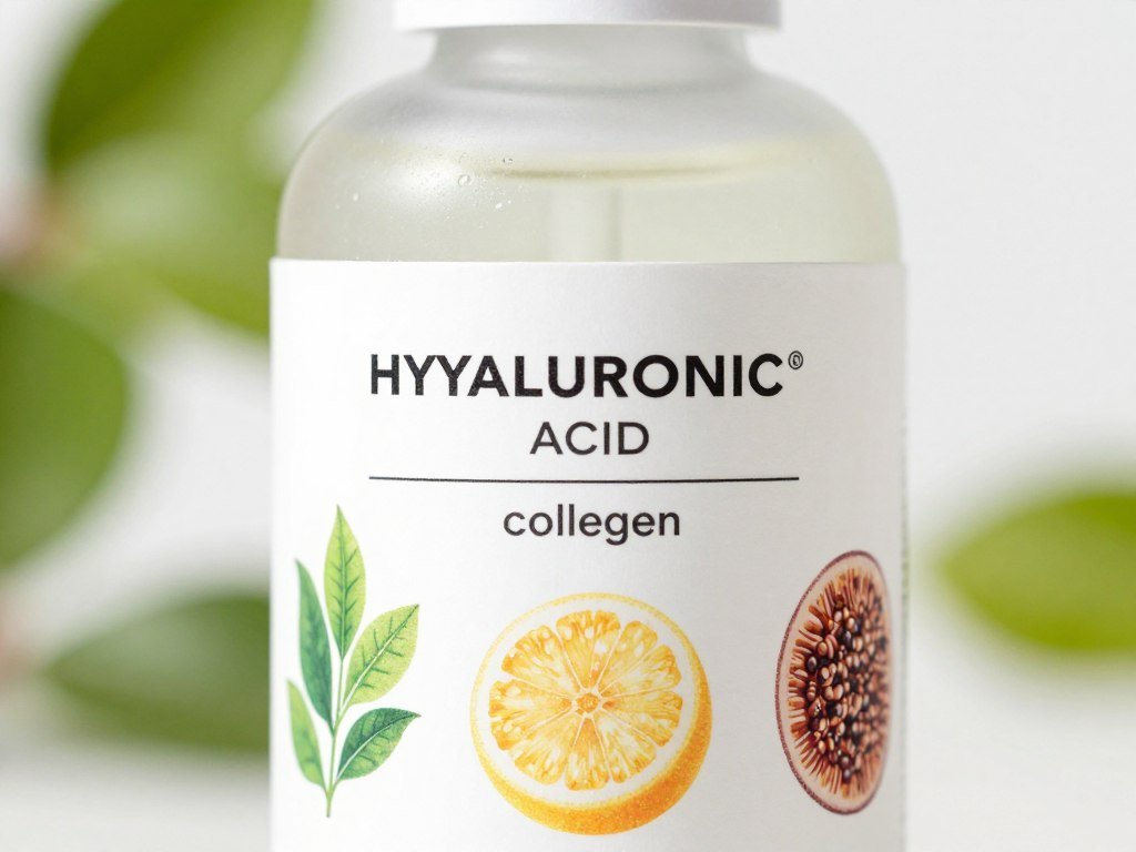 A serum label showing different hyaluronic acid ingredients A serum label showing different hyaluronic acid ingredients