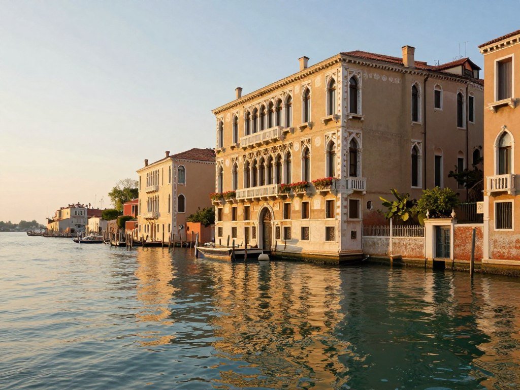 Airelles Palladio heritage buildings and swimming pool in Venice