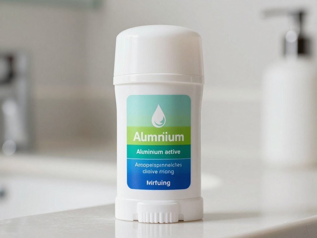 Antiperspirant label showing aluminum active ingredients Antiperspirant label showing aluminum active ingredients