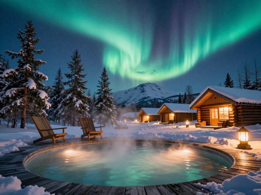 Arctic Bath spa hot pool in a remote Lapland setting