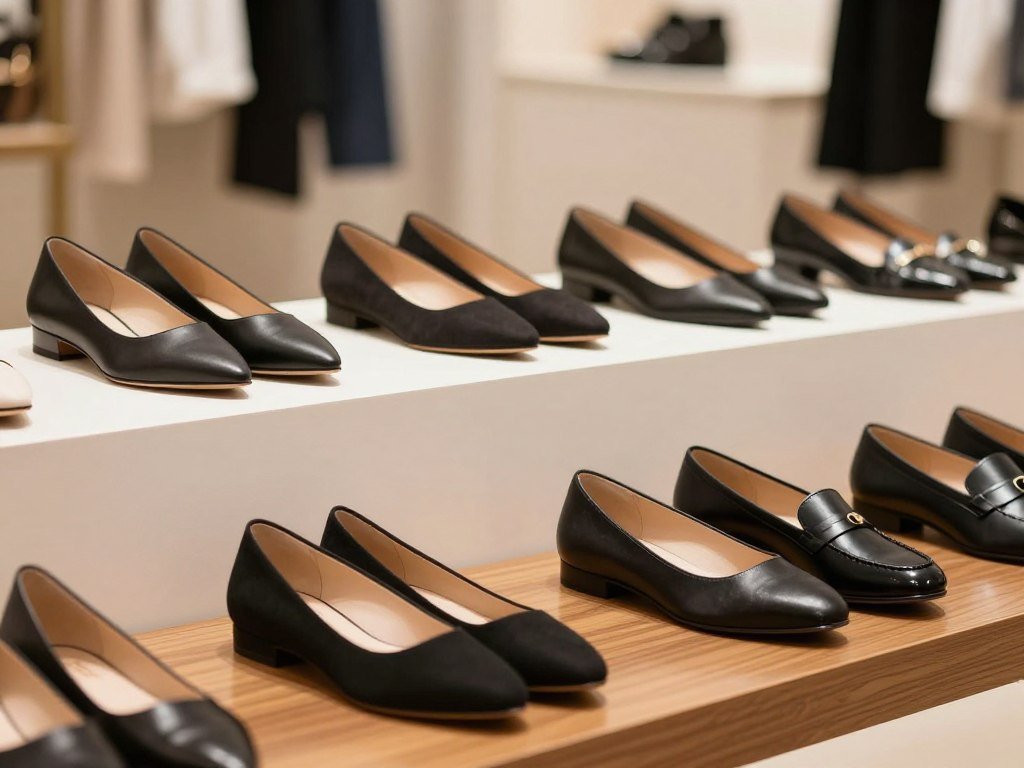 Black flats in several shapes for women’s shopping Black flats in several shapes for women’s shopping