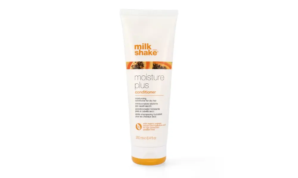 A white tube of milk_shake Moisture Plus conditioner-Best Body Care Products