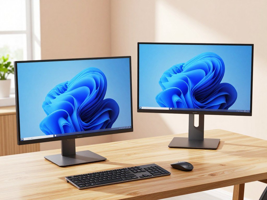 Budget monitor display and stand comparison on desk Budget monitor display and stand comparison on desk