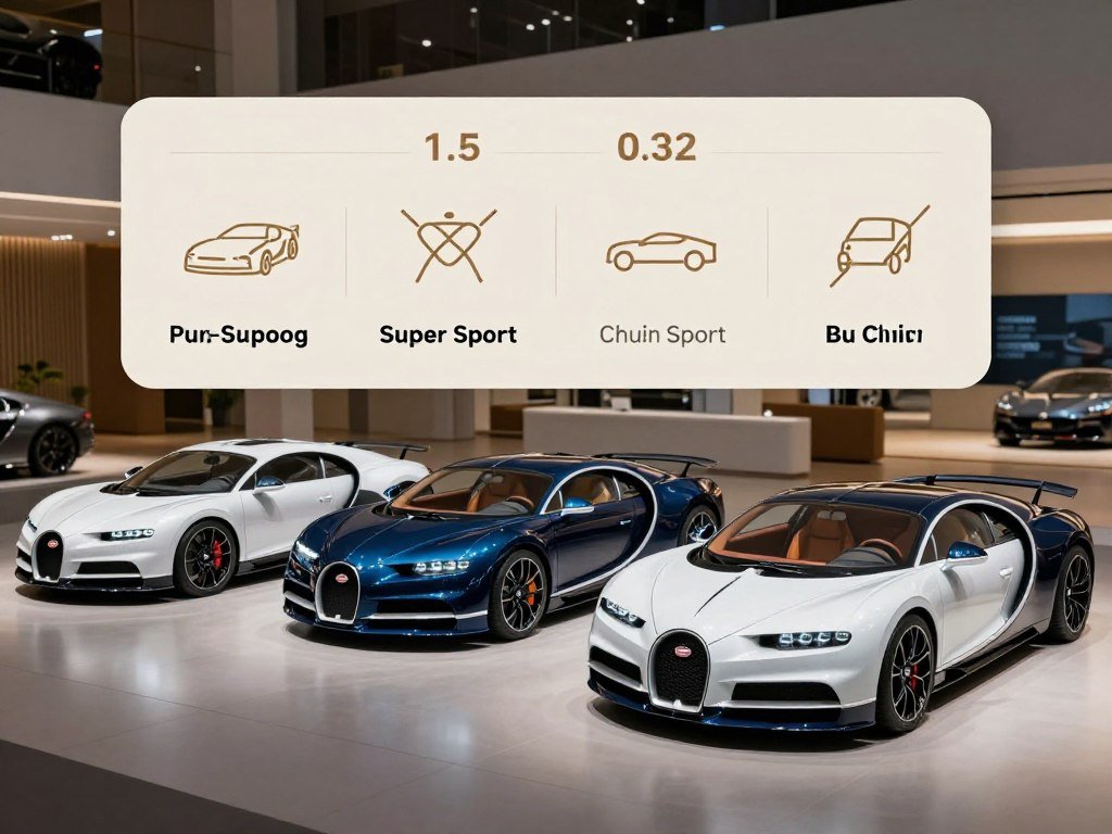 Bugatti Chiron price ranges compared across four models