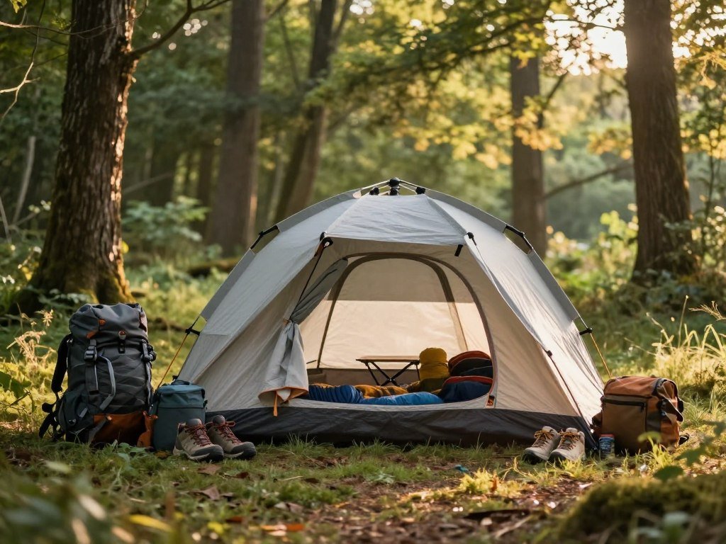 Car-camping tent with room for family gear and shoes
