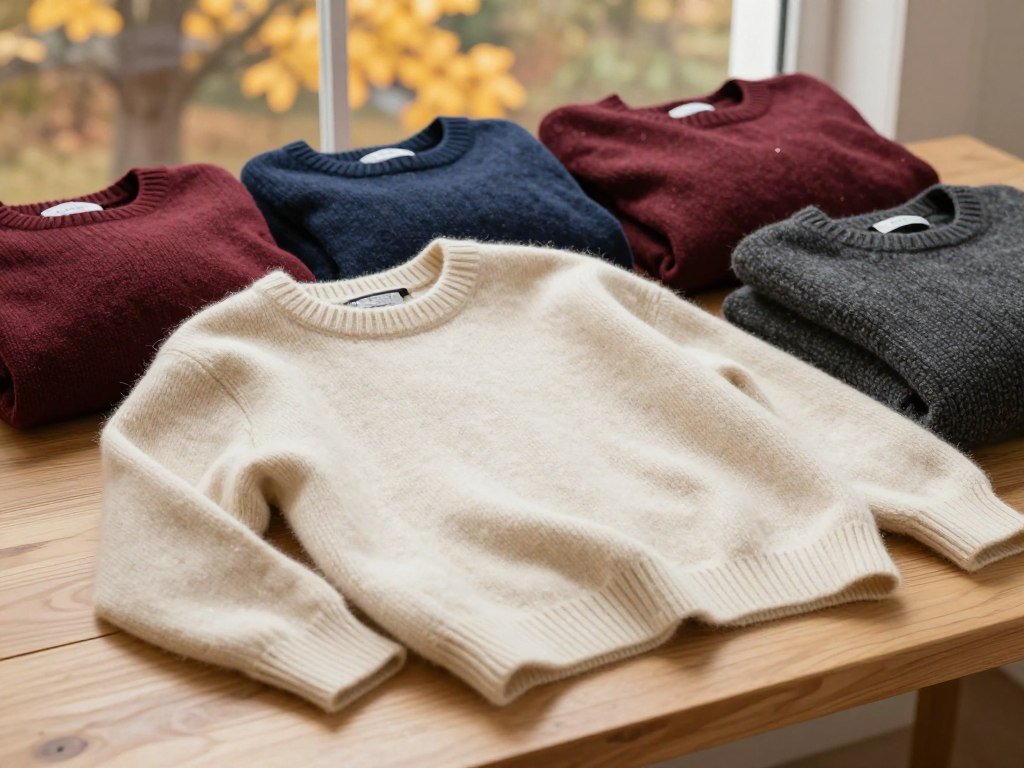Cashmere knit beside Halogen and J.Crew sweaters