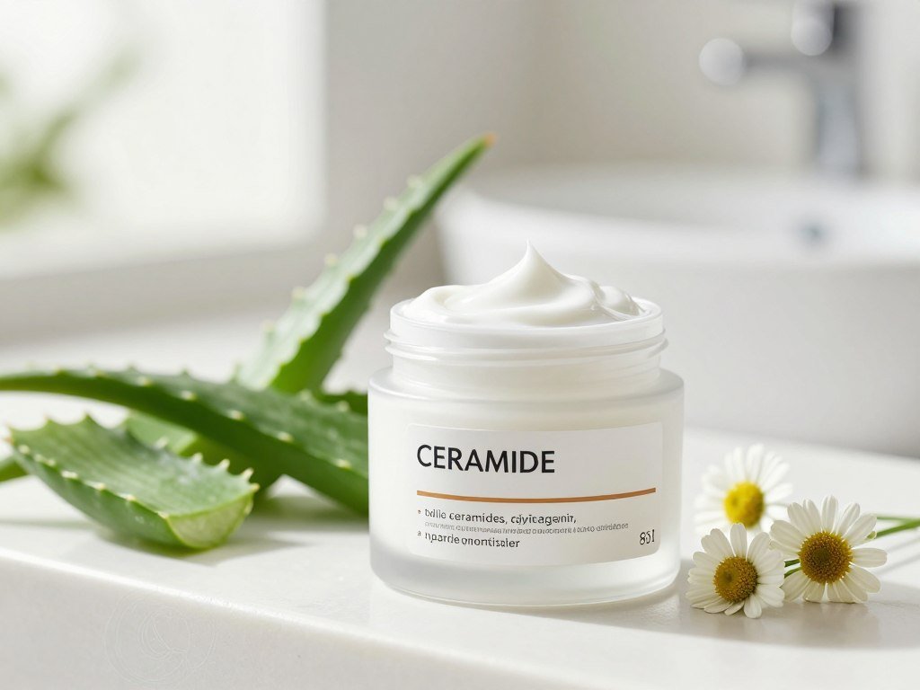 Ceramide moisturizer and ingredient label for acne-prone skin