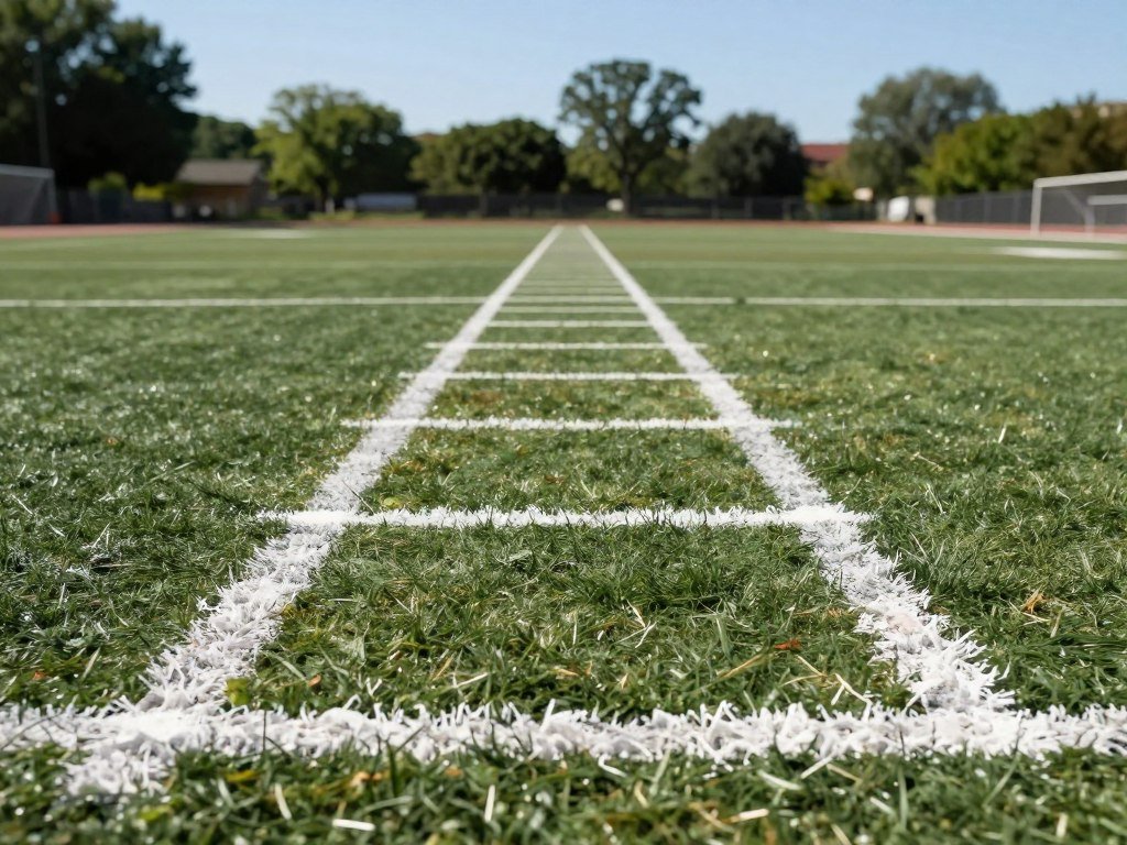 Chalk marks creating a clear line for home agility drills Chalk marks creating a clear line for home agility drills