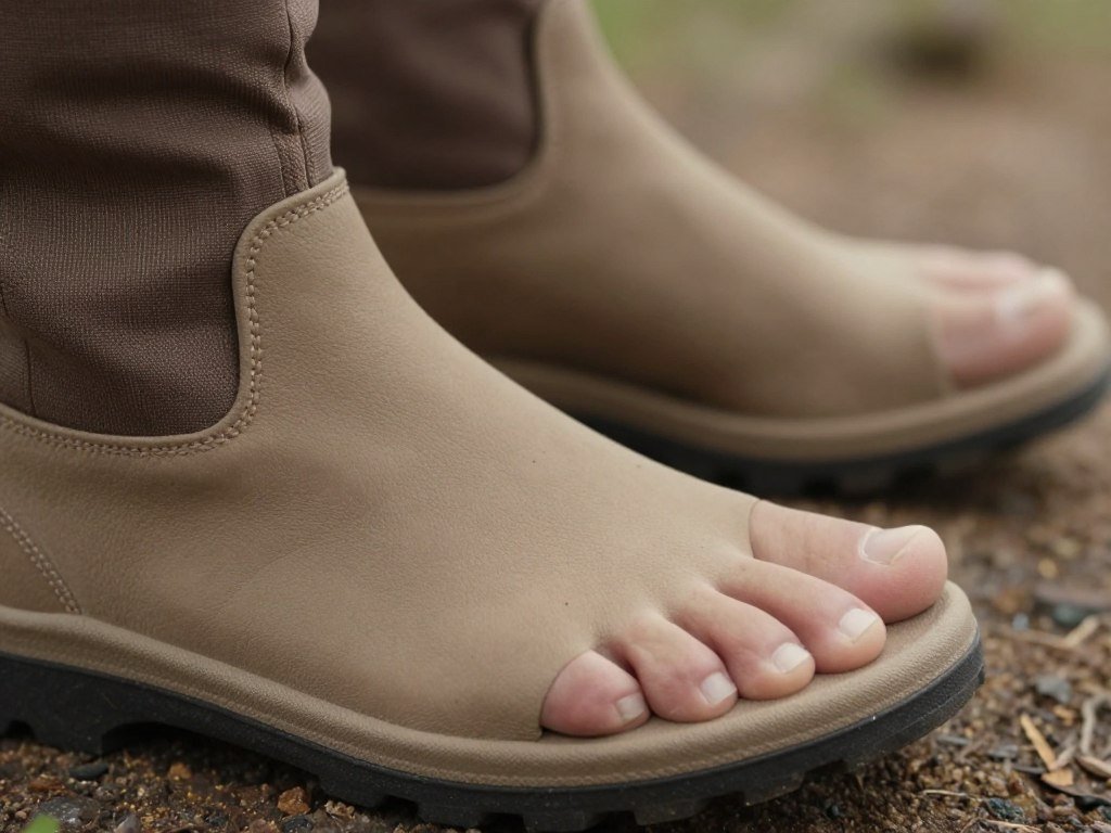 Close view of boot arch support and a roomy toe box Close view of boot arch support and a roomy toe box